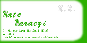 mate maraczi business card