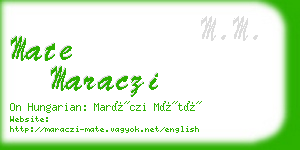 mate maraczi business card